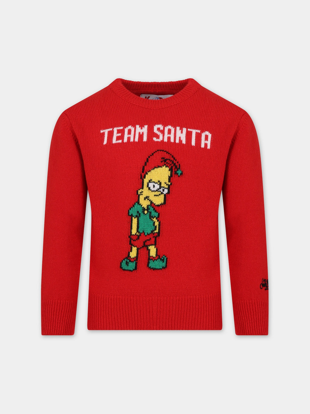 Red sweater for boy with Bart Simpson